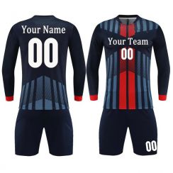3 Sets Printed Long Sleeved Mens Football Jersey Set