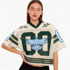 6 Pcs Short Sleeve Cropped Stylish Boxy Football Jersey